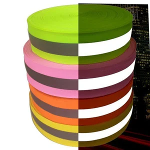 Silver Reflective Polyester Tape Printable Reflective Webbing for Night Running School Bags Outdoor Apparel for School Uniforms