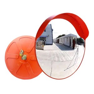 Unbreakable PC Traffic Convex Mirror 30cm 45cm 60cm 80cm Outdoor Security Mirror with Rain Shield for Road Garage Driveway