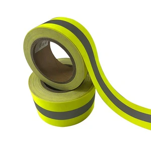 HF505 5cm100% M-aramid High Visibility Reflective Polyester Fabric Tape Strip Custom Reflective Webbing for Warning Clothing