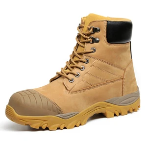 Customized Labor Protection Shoes High-top Zipper First Layer Nubuck Toe Comfortable Breathable for Boots Shoes Safety Shoes
