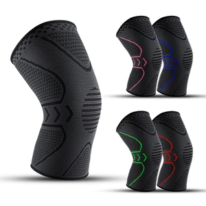 Sports Workout Knee Brace Arthritis Pain Relief Knitted Breathable Nylon Compression Knee Sleeves Protective Workout Equipment