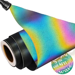High Heat Press Reflective Fabric for Clothing Rainbow T-Shirts & Bags with Logo Print Made of Vinyl PU & PS Materials