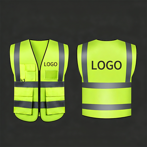 S-5xl Custom logo Multi Pocket High Visibility Reflective Jacket Security Engineer Work Uniform Hi-vis Safety Vest with Pocket