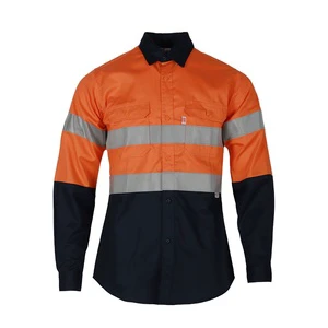 FRDURATEX Hi Vis Professional Fr Construction Work Clothes Workwear Light Weight Work Wear Shirts For Men