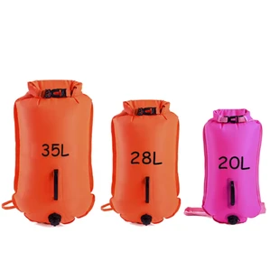 Ultra-Lightweight Foldable Inflatable Safety Buoy With Dual-Compartment Design - Towable Waterproof Float