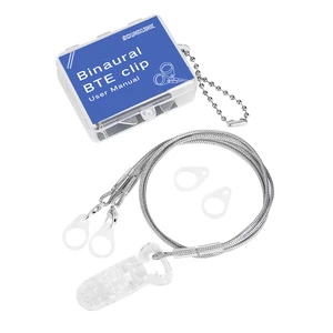 Grey Binaural Bte Anti Loss Rope Hearing Aid Protector Bte Clip for Adult and Kids