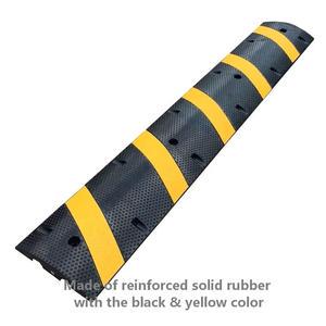 Factory Price Removable Roadway Speed Hump 1830*300*50mm Yellow and Black Road Block Rubber Speed Bump