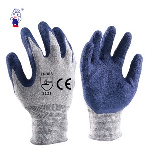 Best Cheap Custom Industrial Safety Gloves Mechanics Duty Waterproof Work Gloves Heat Resistant Rubber Cotton Coating Cut