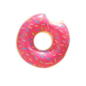 Inflatable Swim Buoy Donut Floating Swimming Ring Floats For Children Brown Pink Colorful Donuts Pool Floats Kids Adults