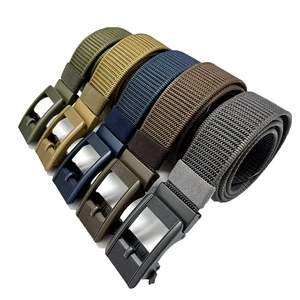 Wholesale Custom Men's Business Belt 120cm Nylon Alloy Automatic Buckle Clothing Accessories