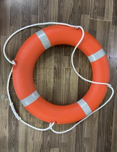 Bright Orange Floating Life Ring Nylon Rope 2.5kg Adult Lifebuoy Featuring 150N Buoyancy 720mm Diameter for Yacht Cruise Ship