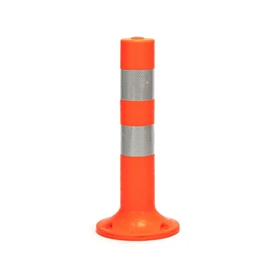 Flexible Orange TPU TPR 450mm High-Intensity Prismatic Reflective 100mm Diameter Traffic Warning Post Key Safety Management