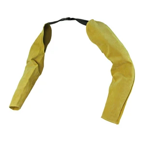 High Quality Golden Yellow Cowhide Leather Arm Guards Comfortable and Soft Protective Sleeves for Welding