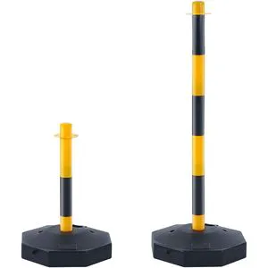2 Pack Adjustable Traffic Delineator Post Cones Traffic Safety Barrier with Fillable 8FT Chain Traffic Warning Products