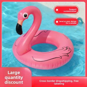 Eco-friendly PVC Inflatable Flamingo Swimming Ring Large Size Adult Kids Water Toy Safe Lifebuoy Swim Boat Seat Float Durable