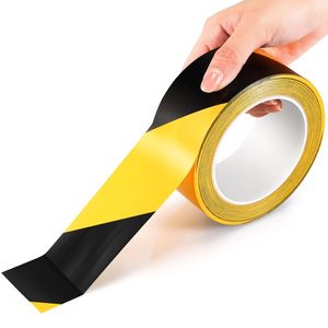 Black and Yellow Safety Tape Warning Tape for Marking Floors Walls and Pipes in Construction Sites and Hazardous Areas
