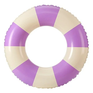 Retro Thickened PVC Striped Inflatable Safety Adult Underarm Swimming Ring Life Ring