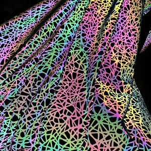 Holographic Rainbow Reflective Material Fabric-Glow-in-the-Dark Tearable Unprintable Reflective Sheeting for Outdoor Apparel