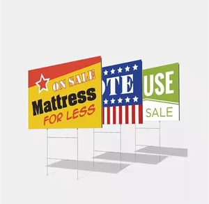 Corflute Outdoor Waterproof H Stake Yard Signs For PP Corrugated Plastic With Cutting Processing Service