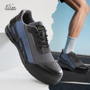 Fashion Labor Safety Shoes Men's EN European Standard Fiberglass Certification Industrial Toe Safety Boots Work Shoes OEM