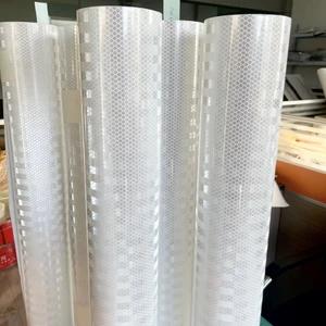 High Intensity Grade Prismatic 1.22x45.7M Self Adhesive White Reflective Sheeting for Traffic Sign