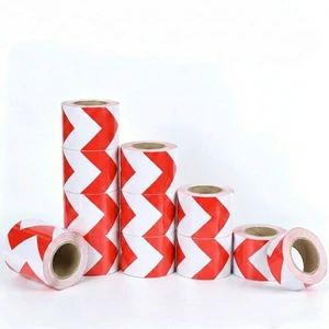 Red-White Arrow Reflective Tape High Visibility Waterproof Self-Adhesive Reflective Vinyl Film For Road Safety