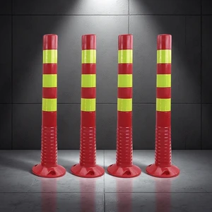 High Quality 75cm Road Safety Flexible Collapsible Traffic Safety Flexible Bollard Delineator Warning Post