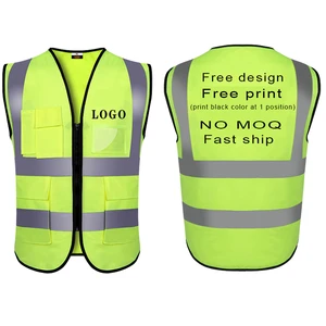 YIDAO Hi Vis 100% Polyester Knitting Fabric Reflective Safety Construction Work Jacket For Men Custom Logo Reflective Clothing