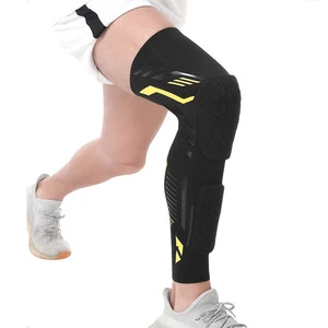 Compression EVA Padded Leg Sleeves Anti-slip Honeycomb Sports Knee Leg Pads Basketball Volleyball Protective Leg Brace Support