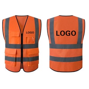 Outdoor Custom Men Engineers Construction ANSI CLASS 2 High Visibility Reflective Yellow Work Security Safety Vest Logo TJL