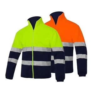 Double fleece polar fleece sweater overalls custom night reflective striped safety rescue uniform protective clothing.