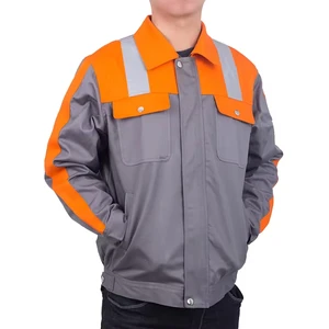 Durable Fluorescent Flash Reflective Long Sleeve FR Shirts Night Duty Hi Visibility Work Clothes Safety Jacket Set Bulk Order