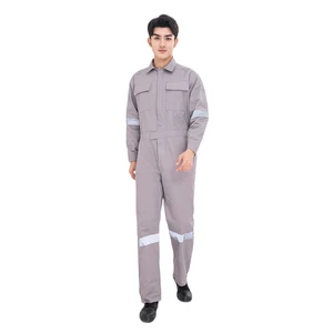 Spring and Autumn One-Piece Workwear with Long Sleeves, Electric Factory Reflective Strip Safety Clothing