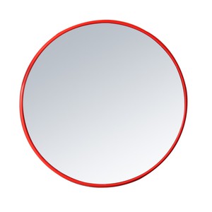 60cm Indoor Convex Traffic Mirror Expand View Round PC Material High Quality Orange Red Portable Easy Installation