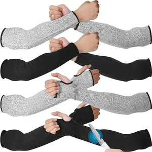 Customized EN388 HPPE Knife Protection Work Sleeves Cut 5 Knit Sleeves Cut Resistant Protective Arm Guards Anti Cutting Sleeves