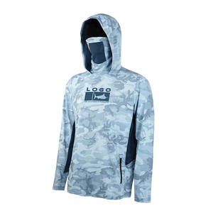 Wholesale Fishing Shirts Long Sleeve Spf30 Perform Shirt Uv Protection Hoodie With Face Mask