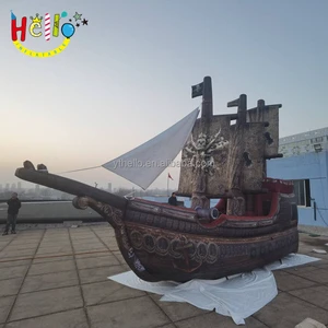 Nautical Theme Stage Props Decoration Inflatable Cartoon Pirate Boat Model Inflatable Viking Ship