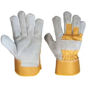 Genuine Yellow Cattle Leather Gloves Safety Work Gloves For Driving, Electric Welding & Multi-Task Use, Made In China