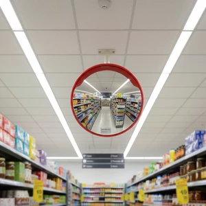 EAGLE 45cm Convex Mirror with 180 Degree View Orange Red PC Mirror + ABS Back for Traffic Safety in Blind Areas