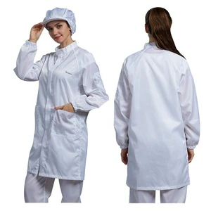 H-1125 Anti-static Dustproof Antistatic Suit Stand Collar Gown Cleanroom ESD Workwear for Pharma Electronics Factory