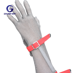 Factory Direct Durable Level 9 Stainless Steel Wire Cut Resistant Gloves Chain Mail Design Butcher Working Gloves Welding