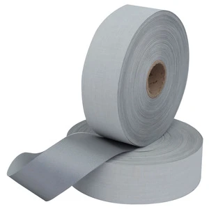 Cross-Border Source Bright Silver TC Reflective Fabric with Strips and Tape for Workwear High Visibility Washable