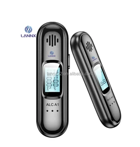 LANNX ALC A1 Car Portable Alcohol Detector Digital Breath Tester USB Rechargeable Non-contact High Accuracy Breathalyzer