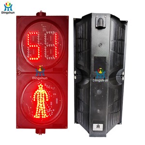 300mm LED Pedestrian Traffic Light with 2-Digit Countdown Timer, Waterproof Crosswalk Signal Lamp for Urban Road Intersections