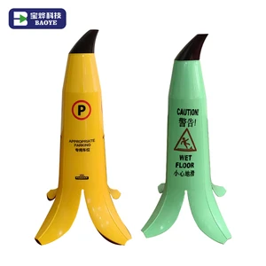Four-Sided Printed Banana Warning Cone Caution Wet Floor Safety Sign Traffic Alert Roadway Safety High-Intensity Prismatic