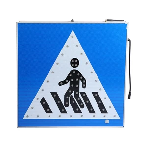 LED Lighting Metal Frame Pedestrian Warning Active Luminescent Crosswalk Sign