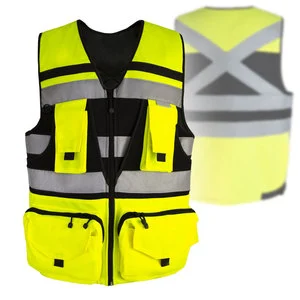 Premium Men's Reflective Safety Vest OEM Custom Traffic Construction Security Vest Formal Style Geologist's Design