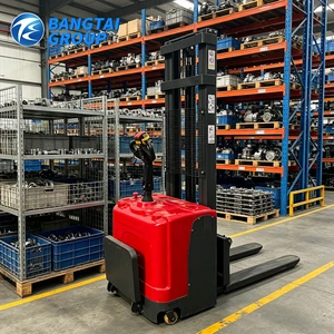 Cost-Effective 1 Ton Lead Acid Battery Walkie Stacker Triple Mast Emergency Stop Button For Container Loading Long Battery Life