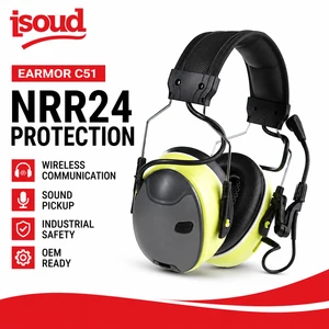 Active Noise-Canceling Wireless Electronic Hearing Protection Headset NRR24 Sound Amplification for Industrial Shooting Safety
