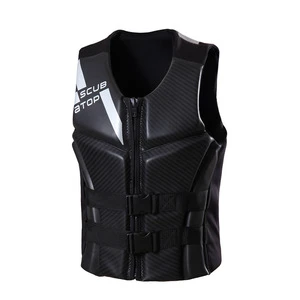 Custom Neoprene Black Adult Life Jacket for Surfing Wakeboarding-Lightweight Comfortable Buoyancy Safety Vest Imported Buoyancy